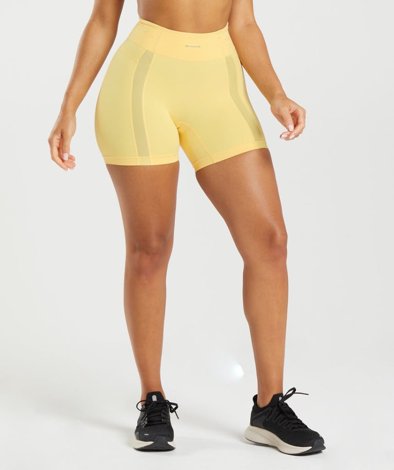 Szorty Gymshark Whitney Mesh Damskie Żółte | PL 380JTW